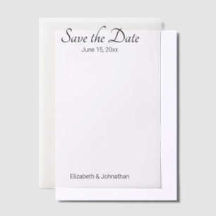 Save the Date White and Black Elegant Wedding Vellum Invitations