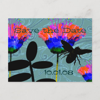 Save The Date Wild Flowers - Customized Announcement Postcard