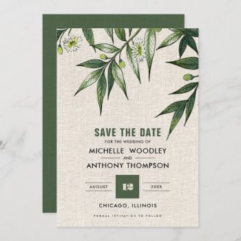 Save The Date. Wild Meadow | Green Botanical Cards by YourWeddingDay at Zazzle