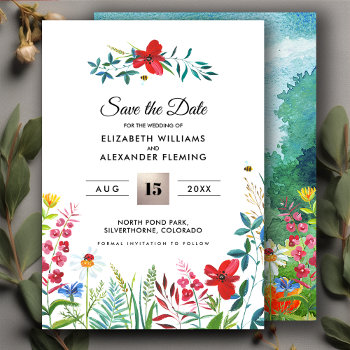 Save The Date. Wild Meadow | Summer Forest Cards by YourWeddingDay at Zazzle