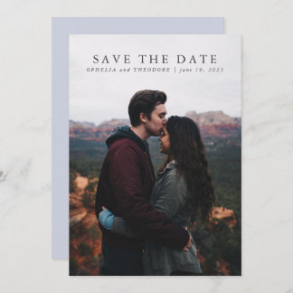 Save the Date Wildflower Blue Watercolor Elegant Invitation