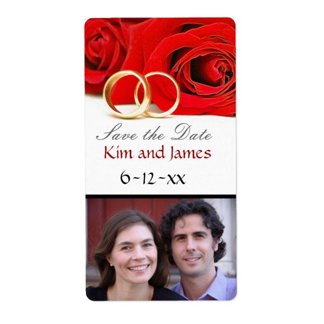 Save the Date Wine Bottles Label (Front)