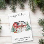 Save the Date Winter Barn Christmas Wedding<br><div class="desc">This design may be personalized in the area provided by changing the photo and/or text. Or it can be customized by clicking Personalize this Template and then choosing the click to customize further option and delete or change the color of the background, add text, change the text color or style,...</div>