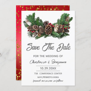 Save the Date Winter Christmas Wedding 