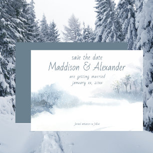 Save The Date Winter Wedding Engagement Card