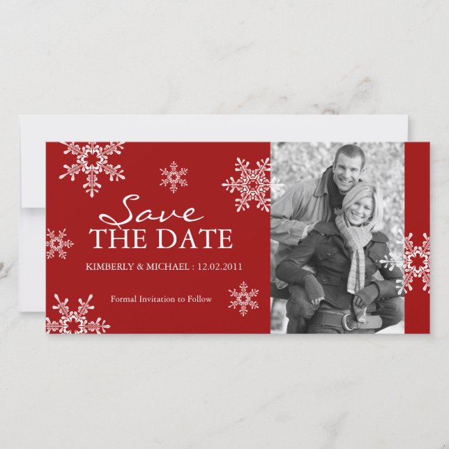 Save the Date - Winter Wedding Photo Cards (Front)