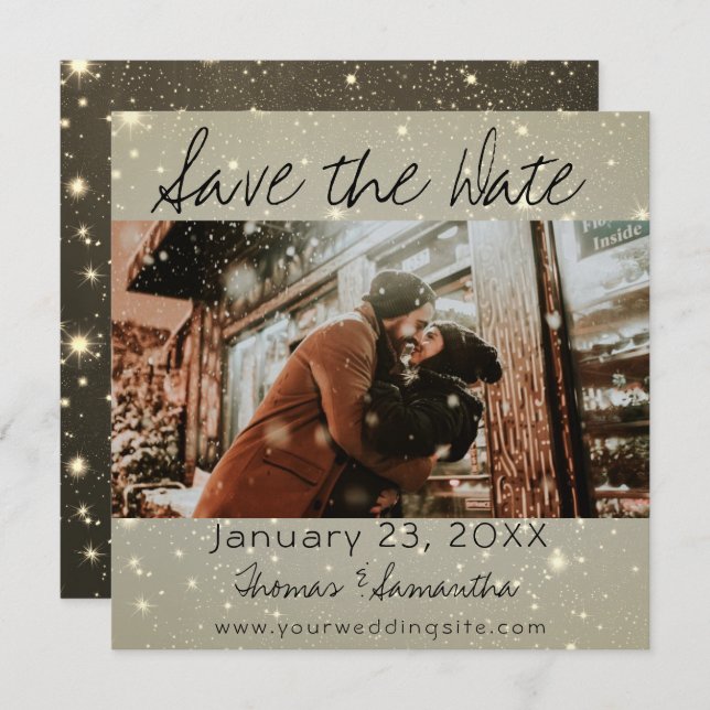 Save The Date Winter Wedding Picture Announcement (Front/Back)