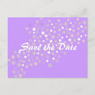 Save the Date/Winter Wedding Snowflakes Announcement Postcard