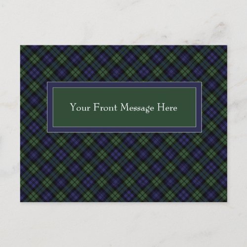 Save the Date with Blackwatch Plaid Announcement Postcard