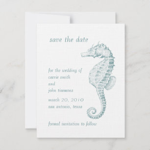 Save the Date with Blue Sea Horse