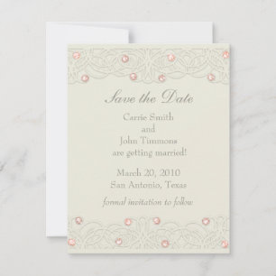 Save the Date with Coral Crystals Invitation