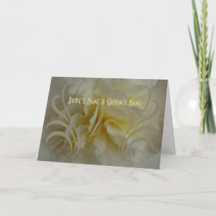 Save the Date with Cream Floral Swirls Design Announcement