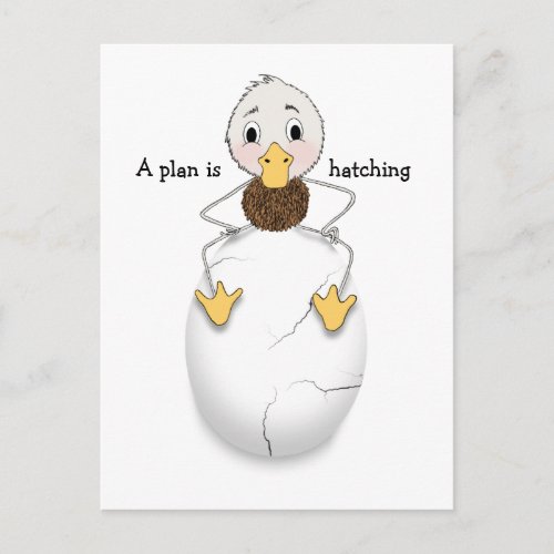 Save the Date with Duck Hatching a Party Plan Announcement Postcard
