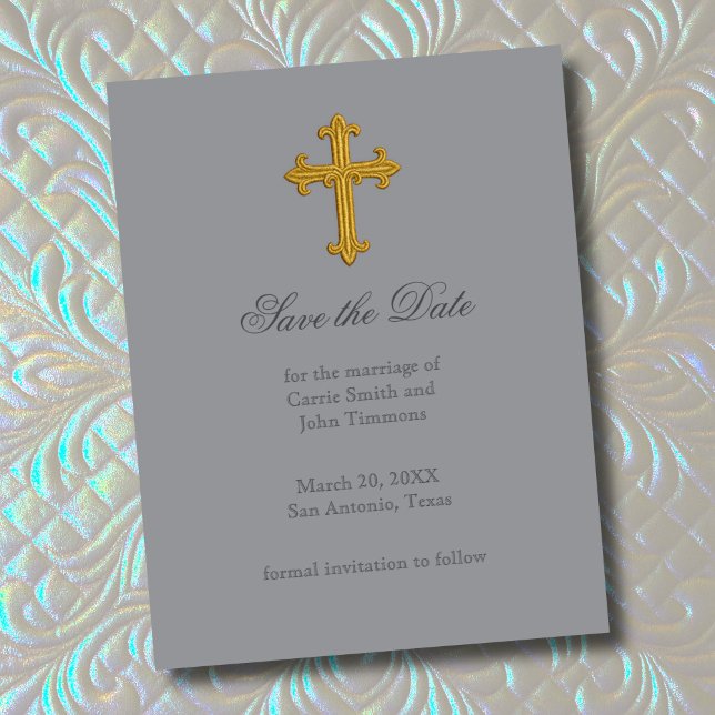 Save the Date with Gold Cross Christian II (Creator Uploaded)
