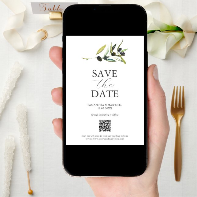 Save the Date with Picture & QR Code (Front Digital)