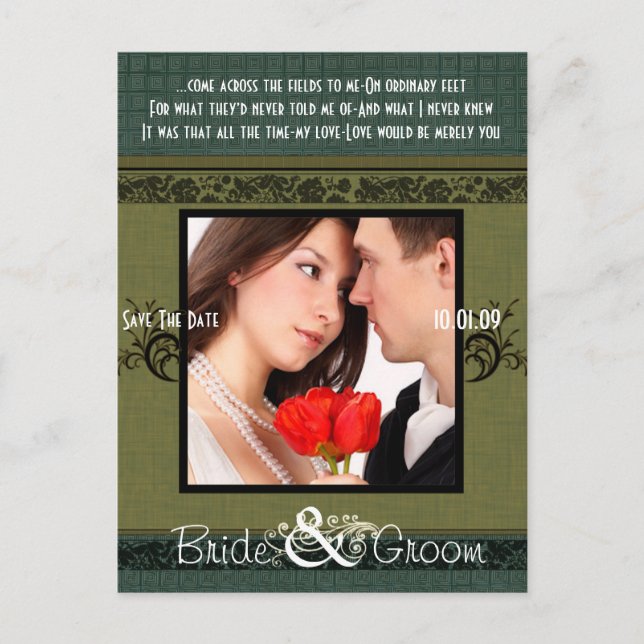 Save The Date with Your Photo Announcement Postcard (Front)