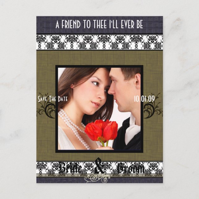 Save The Date with Your Photo Announcement Postcard (Front)