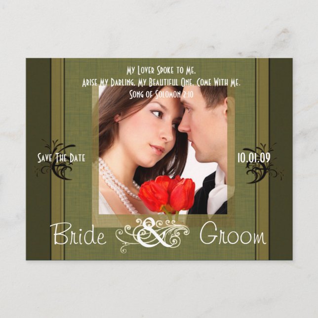 Save The Date with Your Photo Announcement Postcard (Front)