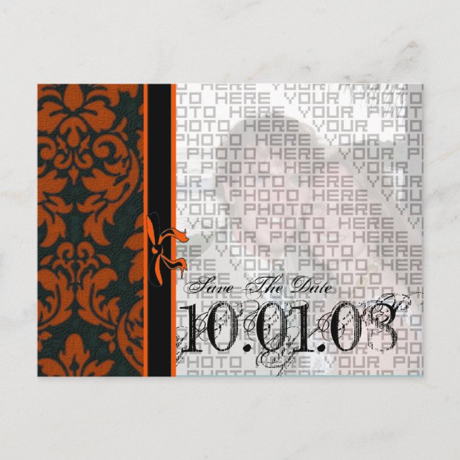 Save the Date with Your Photo Announcement Postcard (Front)