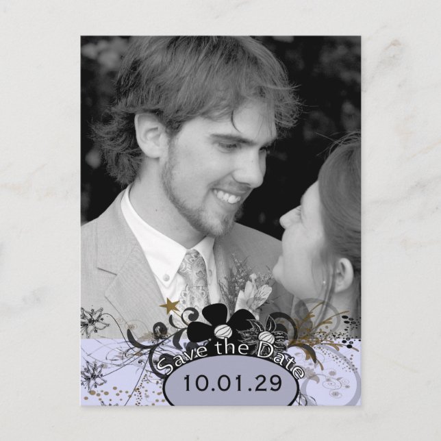 Save the Date with YOUR Photo - Lavender Announcement Postcard (Front)