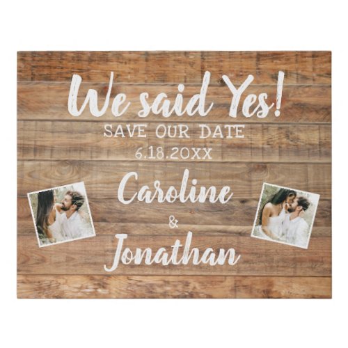 Save the Date Wooden Sign for Engagement Photo