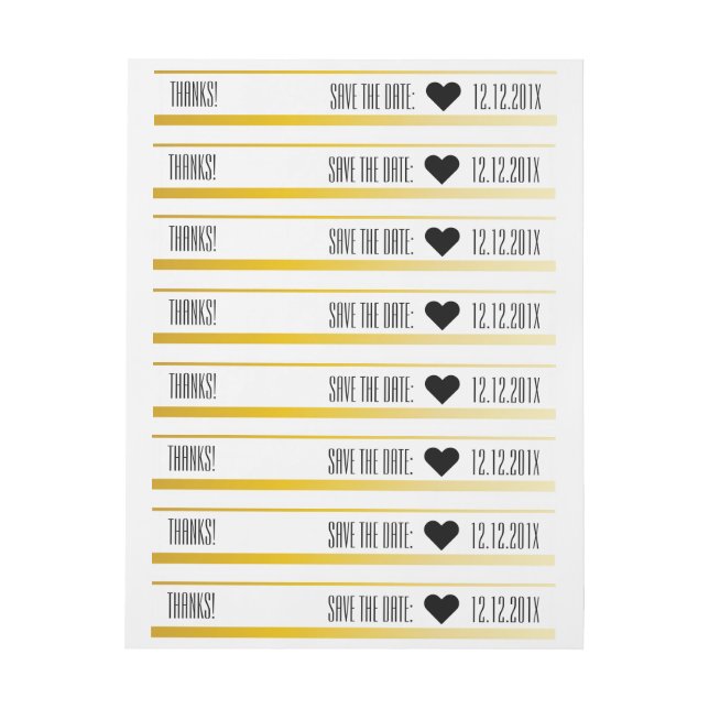 Save the date, ♥ wrap around address label (Sheet)