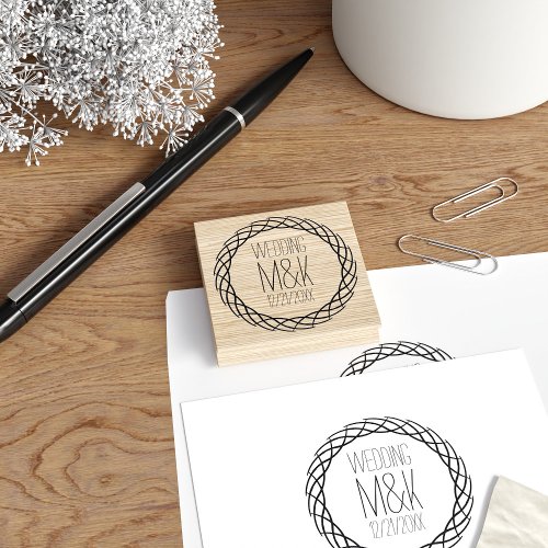 Save The Date Wreath DIY Wedding Rubber Stamp