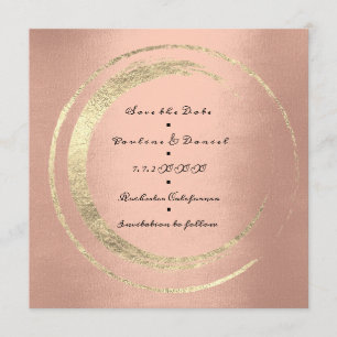 Save The Date Wreath Peach Salmon Golden Circles