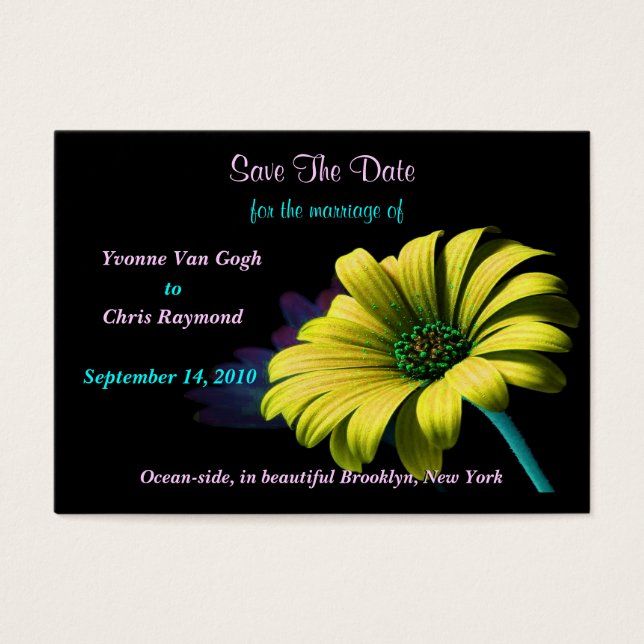 Save The Date Yellow Daisy (Front)