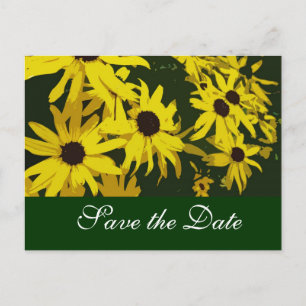 Save the Date, yellow daisy flowers Announcement Postcard