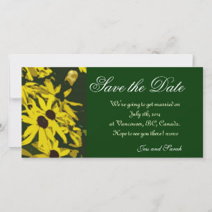 Save the Date, yellow daisy flowers Date