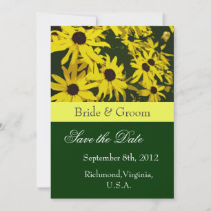 Save the Date, yellow daisy flowers Date