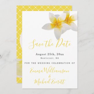 Save the Date | Yellow Tropical Flowers Wedding