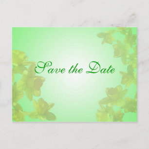 save the date, yellow tulip flowers announcement postcard