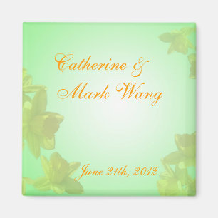save the date, yellow tulip flowers magnet