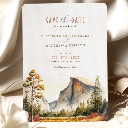 Save The Date Yosemite National Park Destination Invitation