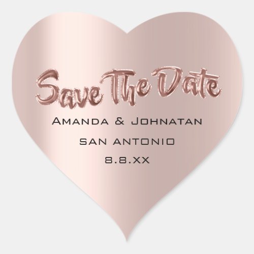 Save The DateName Balloons Rose Wedding Heart Sticker