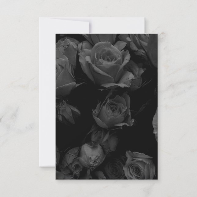 Save The Dates - B&W Roses Invitation (Back)