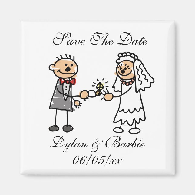 Save The Dates Picture Magnet Engagement Ring (Front)