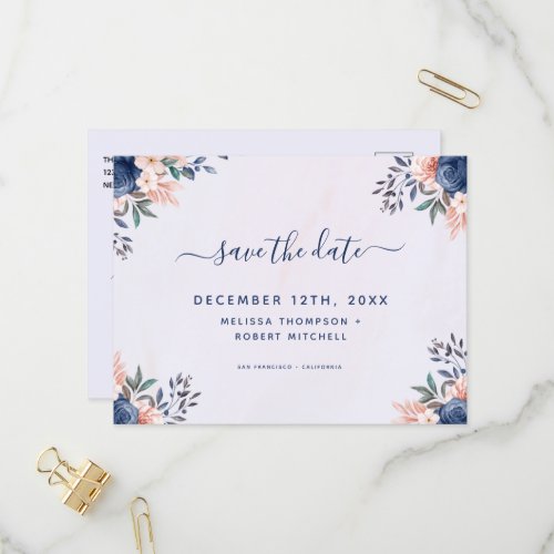 Save the Dates Summer Soft Pastel Floral Postcard