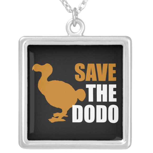 Save the dodo silver plated necklace (Front)