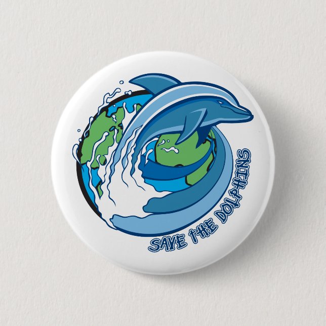 Save the Dolphins Pinback Button (Front)