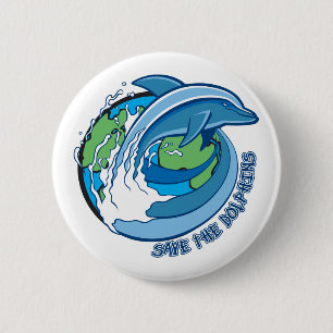 Save the Dolphins Pinback Button