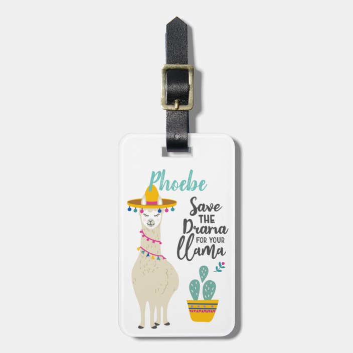 llama luggage tag
