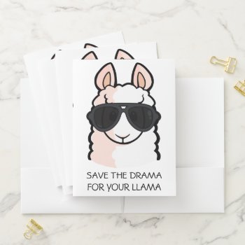 Save The Drama For Your Llama Pocket Folder by YamPuff at Zazzle