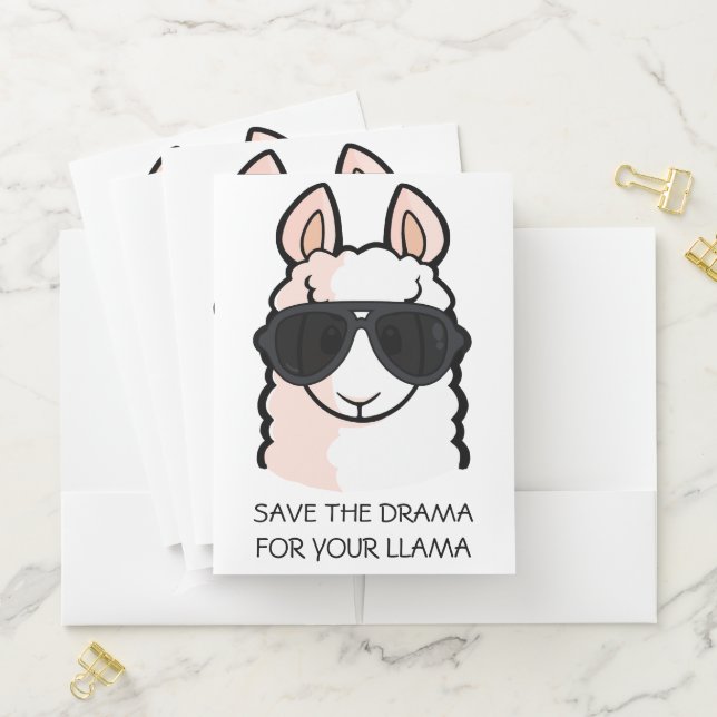 Save the Drama for Your Llama Pocket Folder (In Situ)
