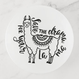 Save The Drama For Your Llama Trinket Tray