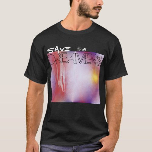 Save the Dreamers Abstract Digital Art Black Tee