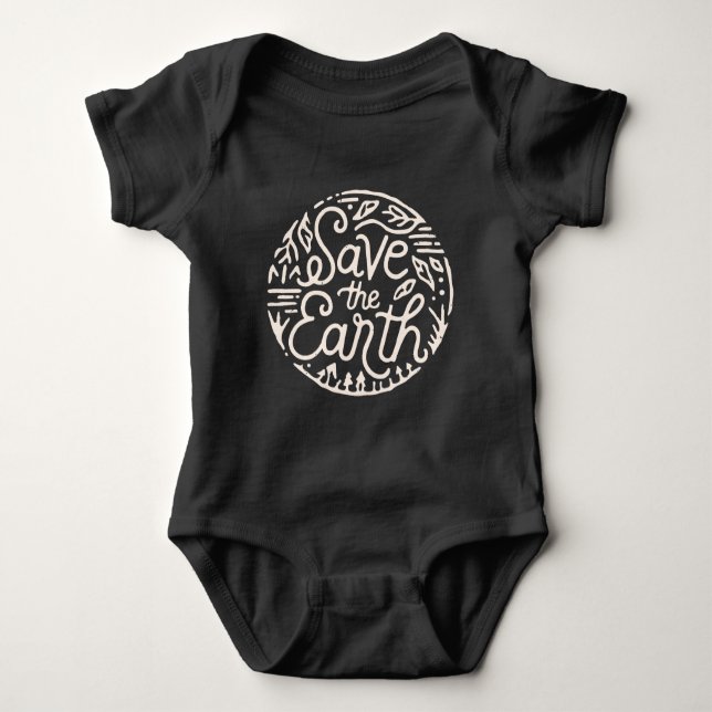 Save the earth baby bodysuit (Front)