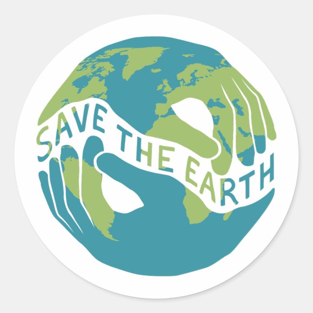 Save The Earth Classic Round Sticker (Front)